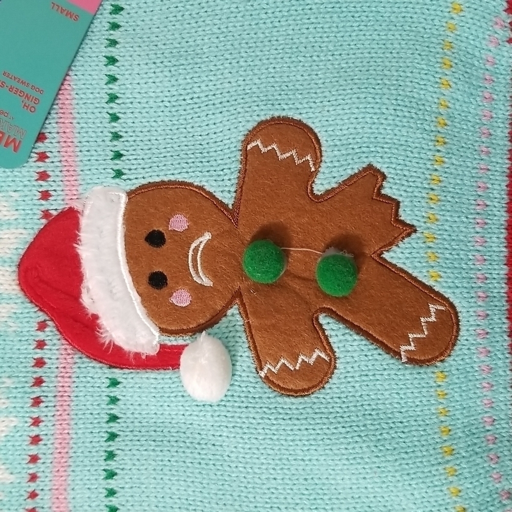 MERRY Makings Dog Gingerbread Man Christmas Sweater Size Small - Picture 6 of 6